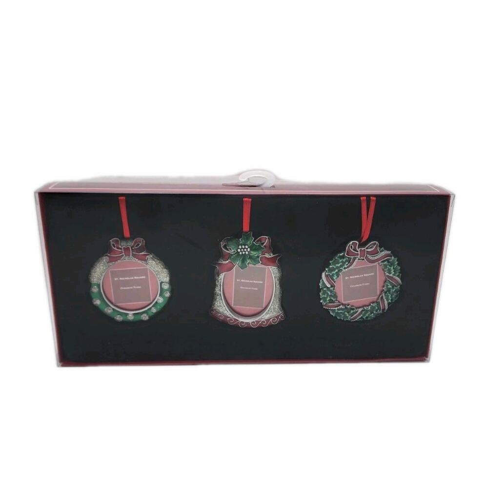 St. Nicholas Square Ornament Frames Set of 3 Kohls S904791 In Original Box